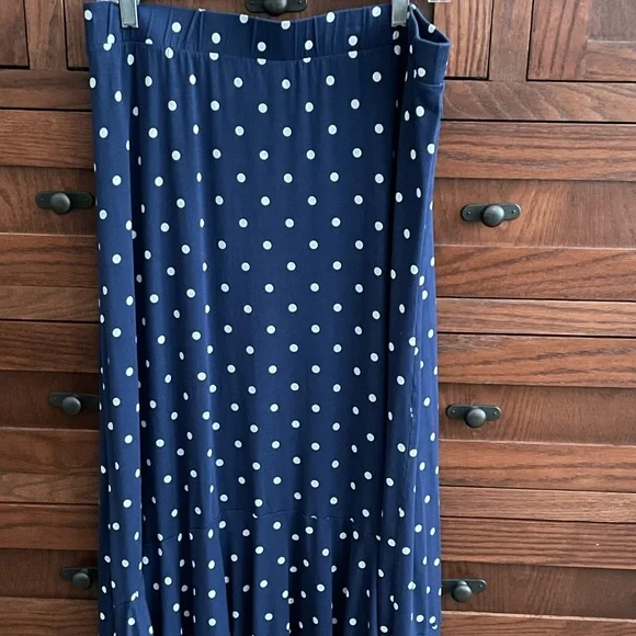 Talbots Skirts Talbots Hilow Hem Navy With White Polka Dot